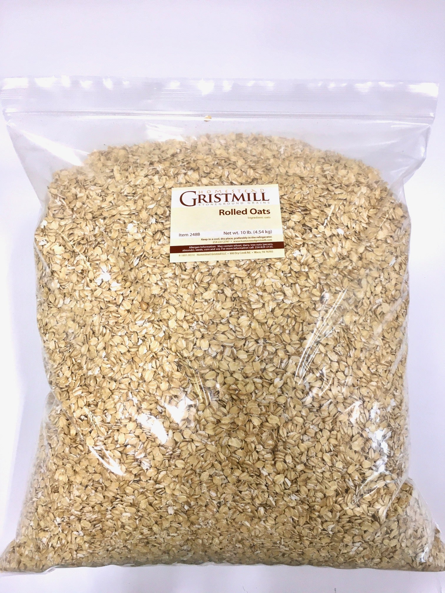 Wholesale Rolled Oats sold in 12 pound containers.